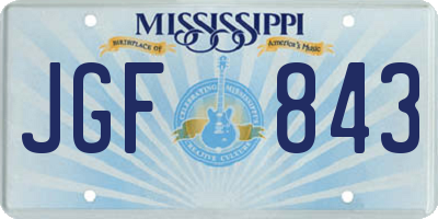 MS license plate JGF843