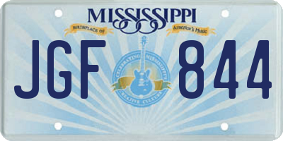 MS license plate JGF844