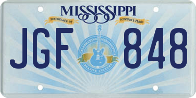 MS license plate JGF848