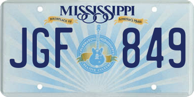 MS license plate JGF849