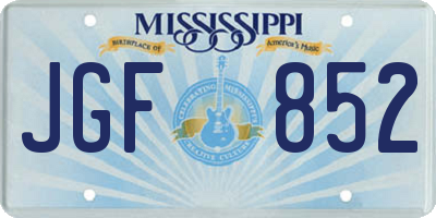 MS license plate JGF852