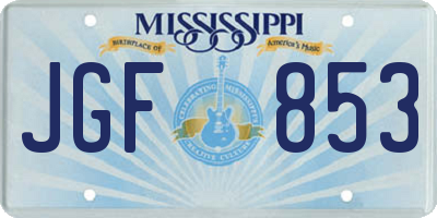 MS license plate JGF853