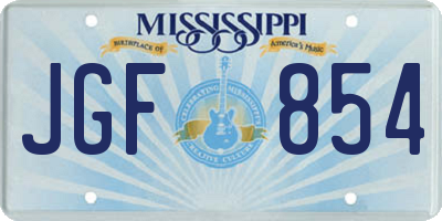 MS license plate JGF854