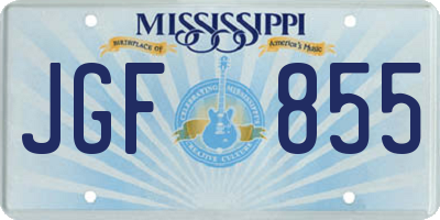 MS license plate JGF855