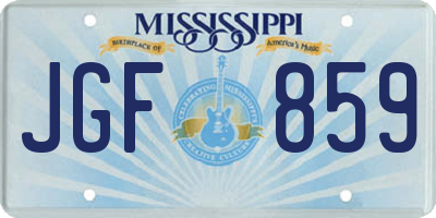 MS license plate JGF859