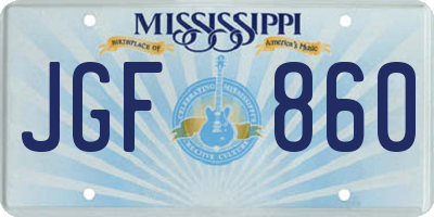 MS license plate JGF860