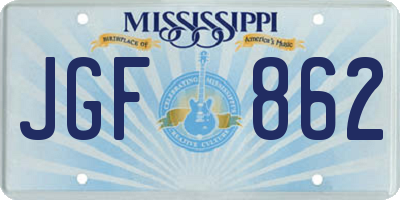 MS license plate JGF862