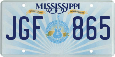 MS license plate JGF865