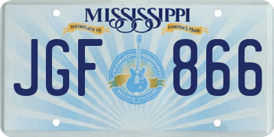 MS license plate JGF866