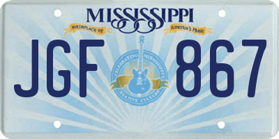 MS license plate JGF867