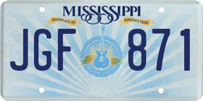 MS license plate JGF871