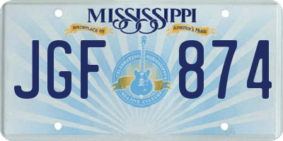 MS license plate JGF874