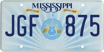 MS license plate JGF875