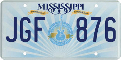 MS license plate JGF876