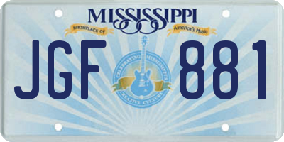 MS license plate JGF881