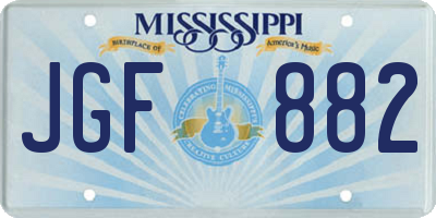 MS license plate JGF882
