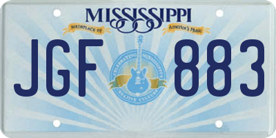 MS license plate JGF883