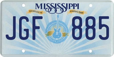 MS license plate JGF885