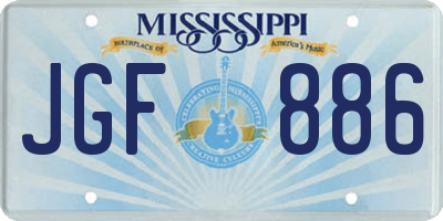 MS license plate JGF886