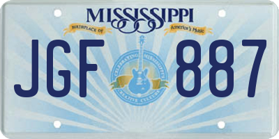 MS license plate JGF887
