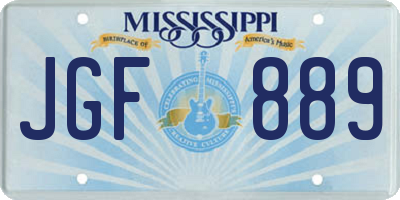 MS license plate JGF889
