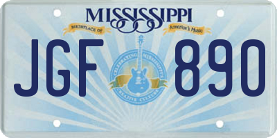 MS license plate JGF890