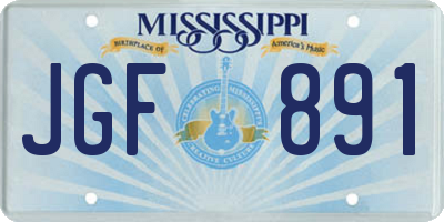 MS license plate JGF891
