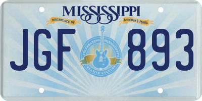MS license plate JGF893