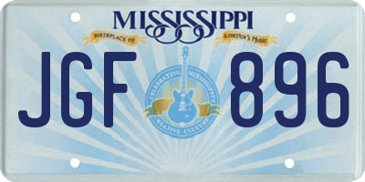 MS license plate JGF896