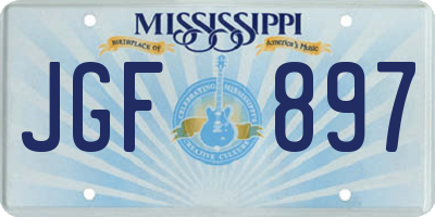 MS license plate JGF897