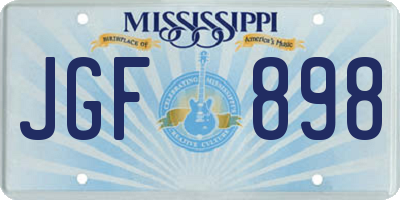 MS license plate JGF898