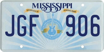 MS license plate JGF906