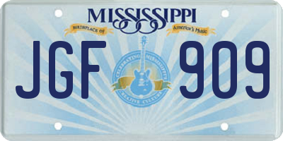 MS license plate JGF909