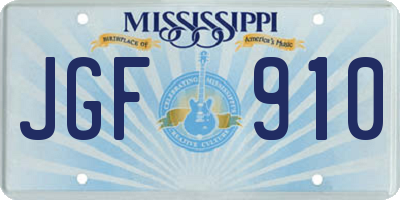 MS license plate JGF910