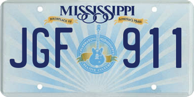 MS license plate JGF911