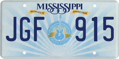 MS license plate JGF915
