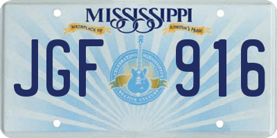 MS license plate JGF916