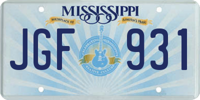 MS license plate JGF931