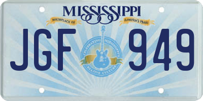 MS license plate JGF949