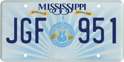MS license plate JGF951