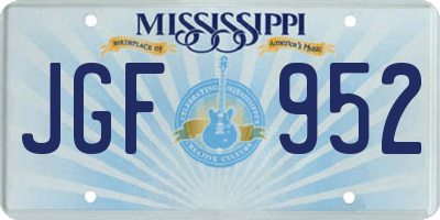 MS license plate JGF952