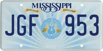 MS license plate JGF953