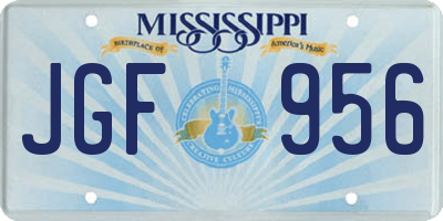 MS license plate JGF956
