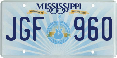 MS license plate JGF960