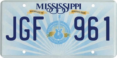 MS license plate JGF961