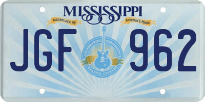 MS license plate JGF962