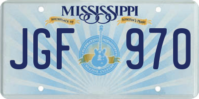 MS license plate JGF970