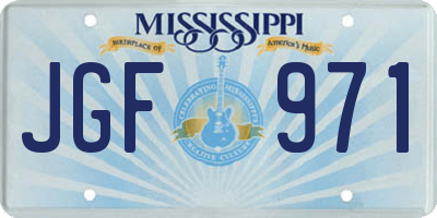 MS license plate JGF971