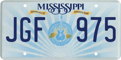 MS license plate JGF975