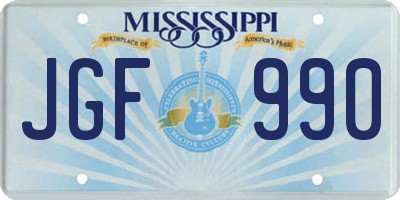MS license plate JGF990